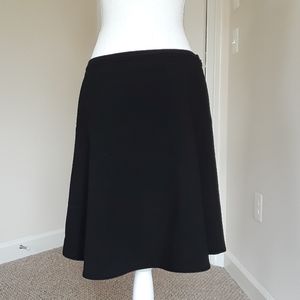 Black, Side Zip, A-line Skirt.